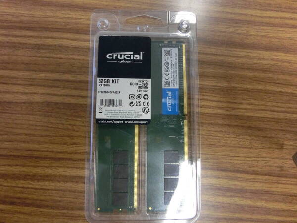 【crucial】DDR4-3200Mhz 16GB×2枚 32GB メモリー【動作確認済】