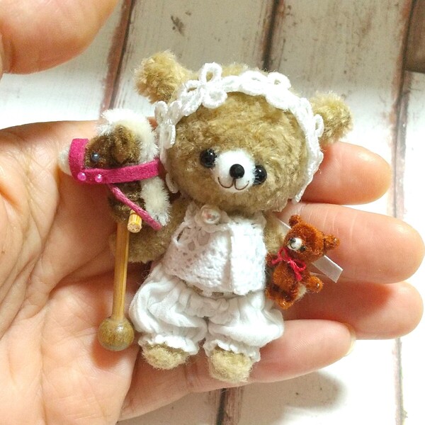 着せ替え ちびくまちゃん ジョイントタイプ モール ベア アニマル アート ぬいぐるみ ハンドメイド ミニチュア テディベア ドールハウス