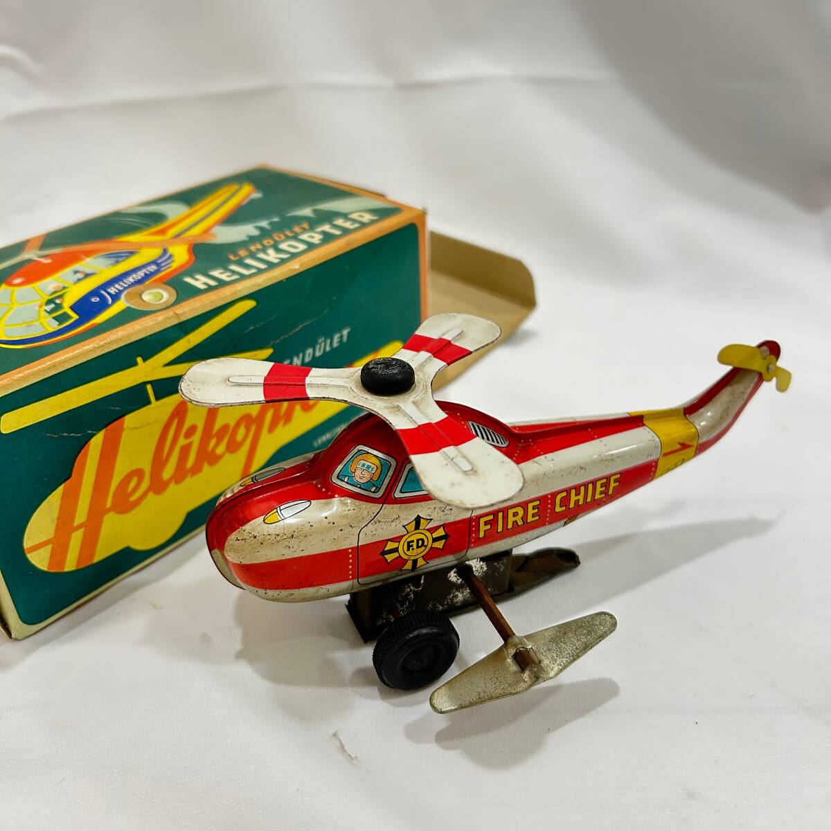 Wind up Toy Tin Police Helicopter From Russ Berrie and Co