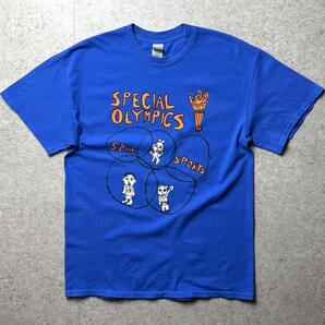 スペシャルオリンピックス アートTシャツ チャリティT イラスト 青 M