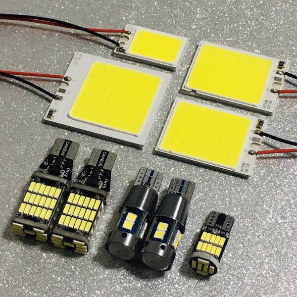 バモス ホビオ 超爆光 T10 LED COB全面発光 ルームランプ バックランプ ポジション球 ナンバー灯 9個セット ホワイト カー用品