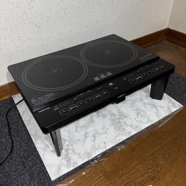 【2023年製】山善 2口IH調理器 YES-WL1456(B)