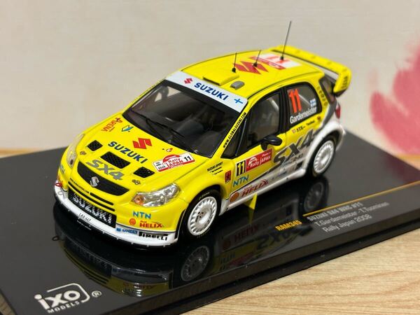 送料無料 1/43 スズキ SX4 WRC ラリーカー ラリージャパン ミニカー イクソ ixo SUZUKI RALLY CAR #11 JAPAN 2008 当時物 旧車