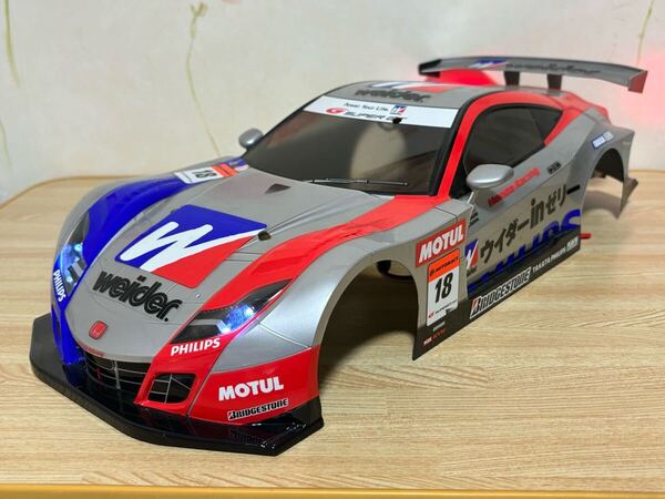 送料無料 1/10 タミヤ ホンダ HSV-010 ウイダー レーシングカー LED付き ラジコンボディ TAMIYA HONDA weiider RACING CAR 当時物 TLU-01