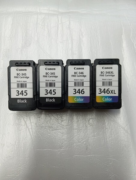 【使用済みインク】Canon キャノン 黒 345 2個 カラー346 1個 346XL 1個