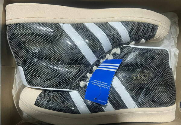 新品デッドストック adidas PROMODEL VINTAGE アディダス プロモデル ビンテージ ハイカット スーパースター 蛇 スネーク 26.5cm