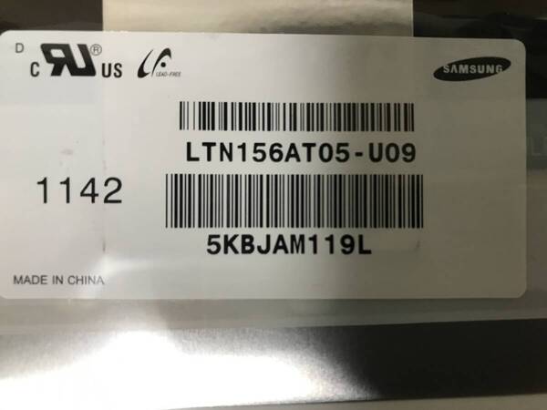 SAMSUNG LTN156AT05 U09 光沢液晶 1366x768 40ピン 15.6インチ液晶パネル