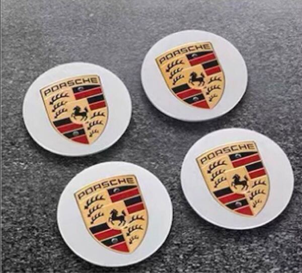 ポルシェ ホイールセンターキャップ PORSCHE 銀色外径65mm