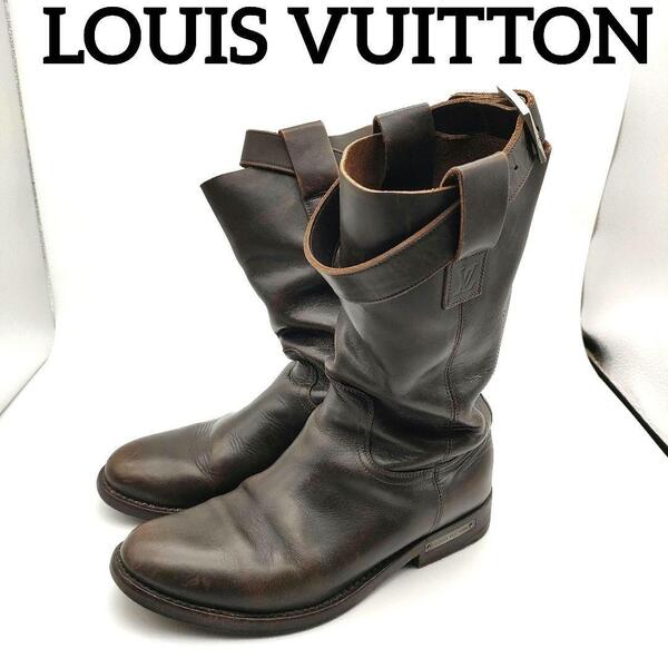 LOUIS VUITTON ルイヴィトン ヒールロゴ エンジニアブーツ サイズ5 24.5 メンズ レザー