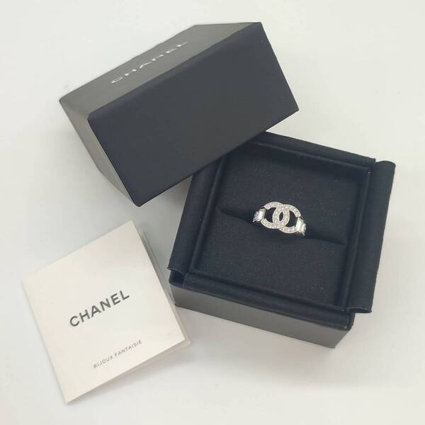 【未使用】CHANEL シャネル リング 指輪 ココマーク ラインストーン