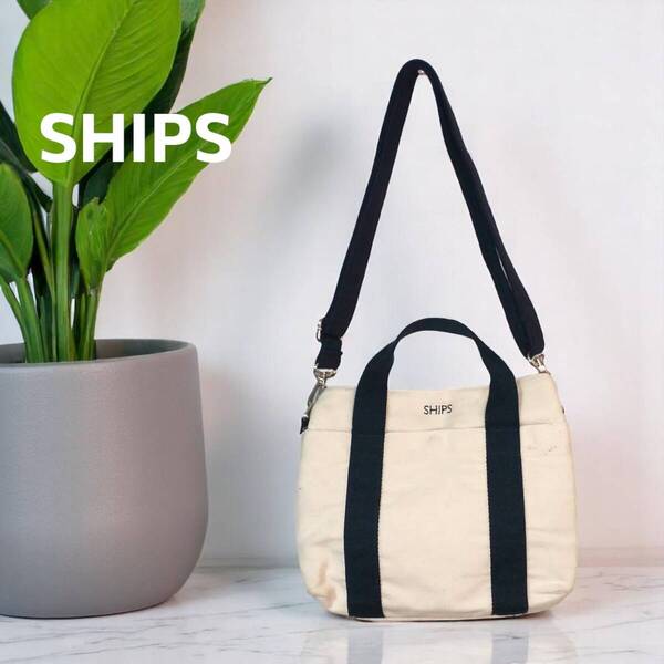 シップス SHIPS ショルダーバッグ トートバッグ 2way キャンバス 帆布 / 肩掛け 斜めがけ 手提げ レディース メンズ