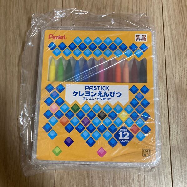 新品 クレヨンえんぴつ (クーピー) 12色セット ぺんてる ペンテル