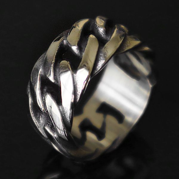 極太 喜平 メンズ リング サージカルステンレス リング 指輪 幅11mm シルバー アクセサリー メンズアクセ 太い 太め 【26.5号】