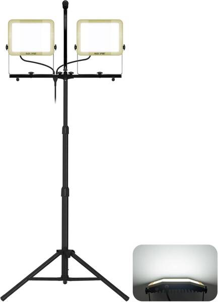 LED投光器 三脚スタンド付き ライト 屋外 作業灯 三面発光広角210度 作業灯 120W 20000LM高輝度 昼光色 AC90V~260V 長寿命 防水IP65
