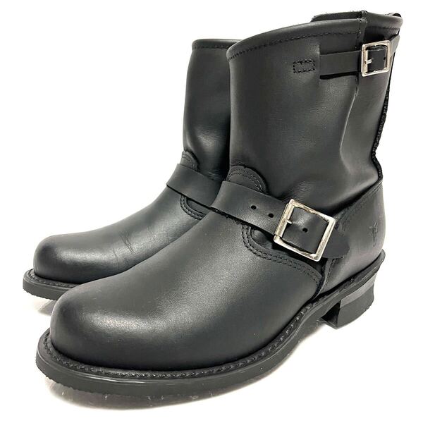 ★美品★FRYE フライ★ショートエンジニアブーツ★24〜24.5cm★黒 ブラック★レザーブーツ 革靴★バイク バイカー ライダース★