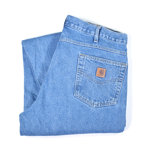 【送料無料】カーハート メキシコ製 5ポケット ジーンズ デニム リラックスフィット 大きいサイズ CARHARTT サイズW38 古着 @EA9150