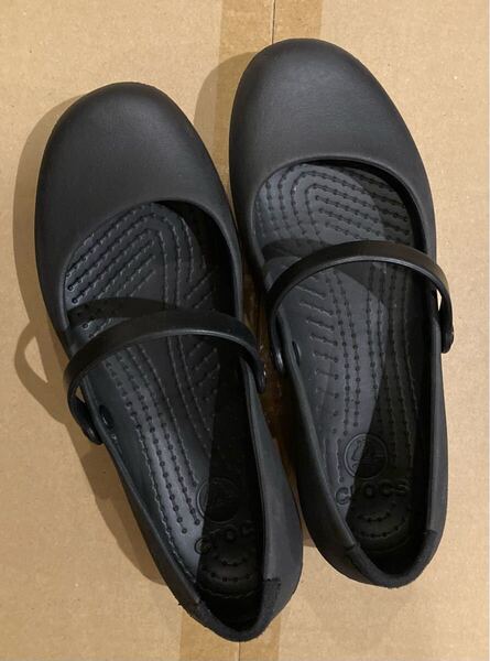 ↓廃盤レア★crocsクロックス★希少alice workアリスワーク バレエシューズ US5 JP21cm ブラック