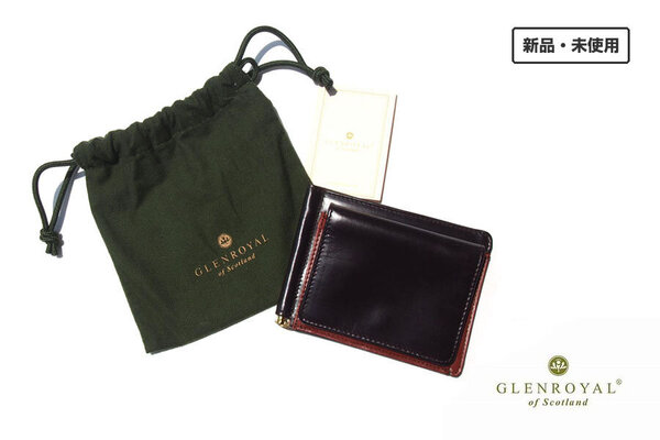 送料無料★新品|未使用|グレンロイヤル|GLENROYAL|マネークリップ小銭入れ付|MONEY CLIP WITH COIN POCKET|03-6164|伊勢丹別注