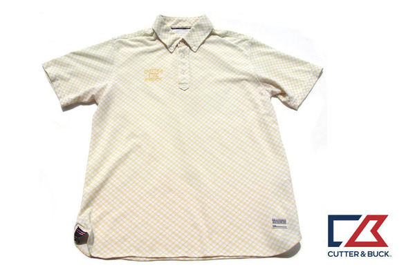 【7月末限定セール】送料無料★【中古】カッター&バック|cutter&buck|チェック柄ボタンダウン半袖ポロシャツ|メンズゴルフウェア|LL