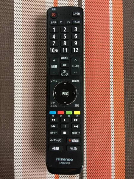 送料無料★Hisense★ハイセンス★純正★テレビ用リモコン★EN3Z39H★中古★動作品★返金保証あり★