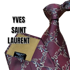 YVES SAINT LAURENT ダークレッド系 総柄 日本製