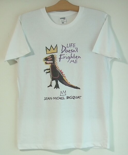 新品・送料込★アートTシャツ★白半袖★バスキア★恐竜★ジャン・ミシェル
