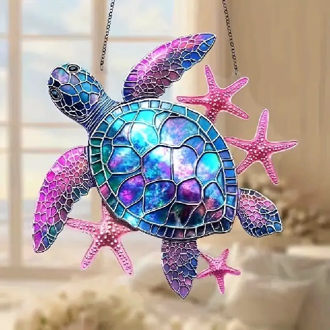 ウミガメ(h) サンキャッチャー アクリル板(2D)