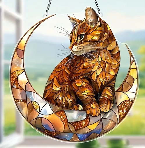オレンジキャット(m) サンキャッチャー アクリル板(2D)