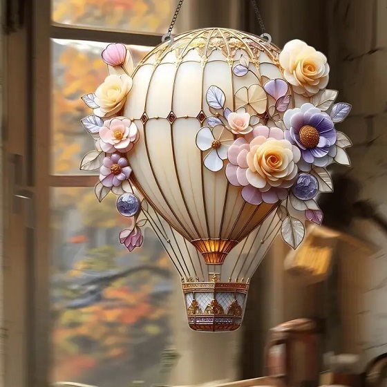 気球(花) サンキャッチャー アクリル板(2D)