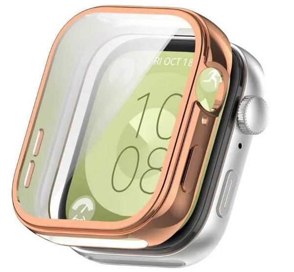 Huawei Watch Fit3 ファーウェイ フィット カバー ローズゴールド 交換ケース fit 3 ケース 保護ケース 画面保護 TPU fit3 ソフトケース