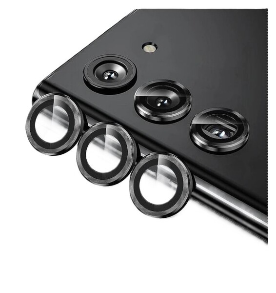 Galaxy S25 SC-51F SCG31 カメラフィルム ギャラクシー s25 カメラ保護 薄型 強化ガラス 耐衝撃 独立型 アルミ カメラカバー ブラック