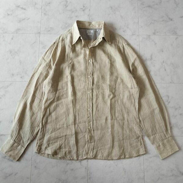 ブルネロクチネリ リネンシャツ XXL 100%リネン イタリア製 ベージュ BRUNELLO CUCINELLI 大きいサイズ ビッグサイズ Mario Muscariello