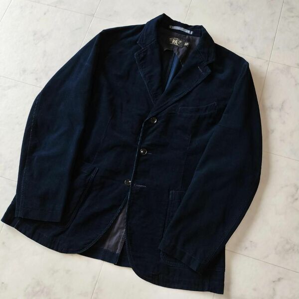RRL インディゴコーデュロイスポーツコート L ネイビーテーラードジャケット ダブルアールエル INDIGO CORDUROY SPORTSCOAT ラルフローレン