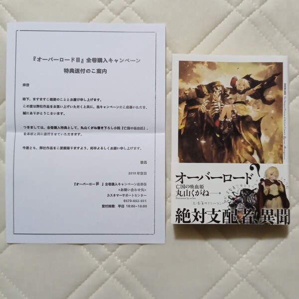 オーバーロードⅢ Blu-ray全巻購入特典小説 亡国の吸血姫 非売品 丸山くがね 亡国の吸血鬼
