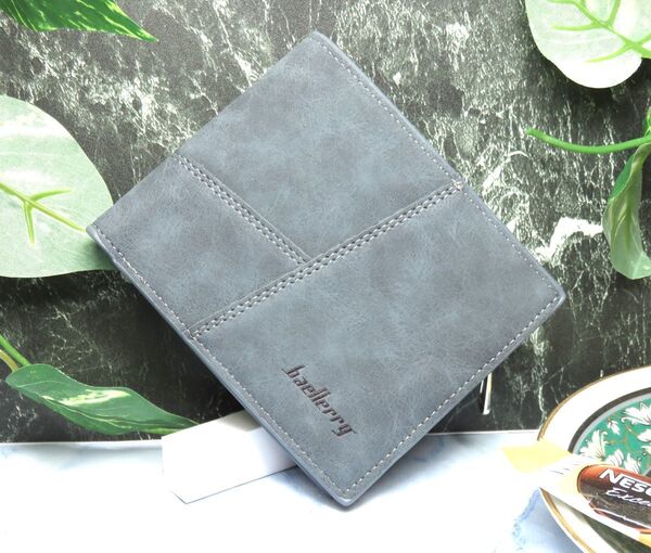 二つ折り財布 メンズ 財布 、コンパクト 財布軽量,カード入れ、小銭入れ、*新品*当日発送(グレー)