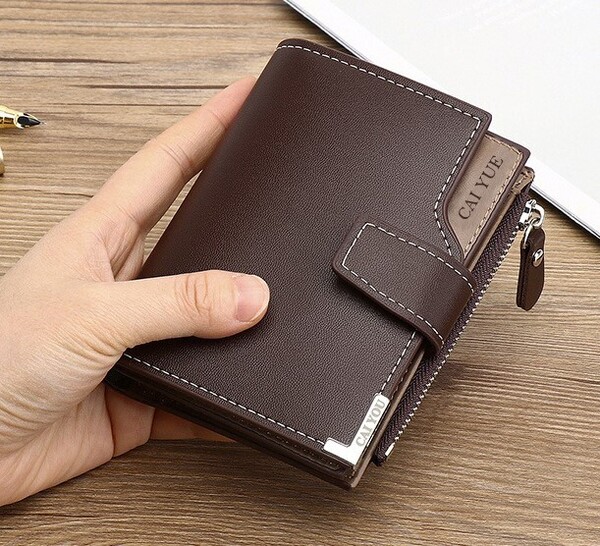 ウォレット メンズ財布,女性財布、 小銭入れ 、定期入れポケット、ショット財布 人気財布 (男女兼用)新品*当日発送(コーヒー)