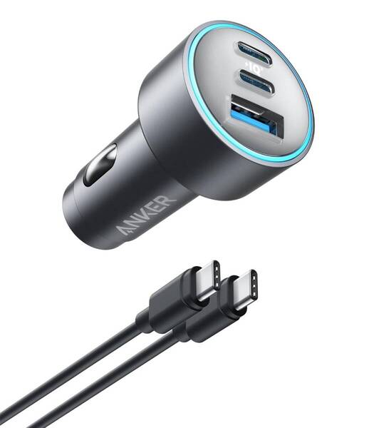 Charger Car (67W) with USB-C & USB-C ケーブル (PD対応 67W 3ポート 535 USB-