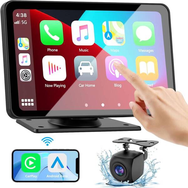 Stynxro ディスプレイオーディオ 7インチ ポータブル カーオーディオ AHD 1080Pバックカメラ付き CarPlay&