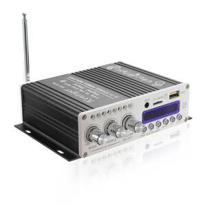 オーディオアンプ コンパクト 高出力 USB/SDカード/Bluetooth対応 Hi-Fi ステレオAMP 小型アンプ 12V