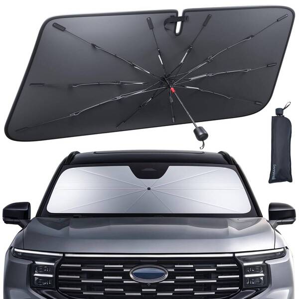 紫外線遮蔽 uvカット 遮熱 傘 遮光 傘型 カー用品 断熱 カーシェイド 車用サンシェード 折り畳み式 さんしえーど 車用傘式サ