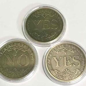 新品 表裏YES・NOコイン 両面YES 両面NO 3枚セット コイントス ブロンズメダル イエスノーコイン 手品 隠し芸 イベント ショー 硬貨 貨幣