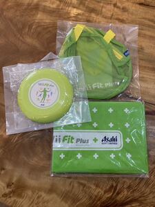 未使用 非売品 ★ アサヒ飲料 Wii Fit フライングディスク レジャーシート メッシュバッグ 3点セット ★ 1〜12