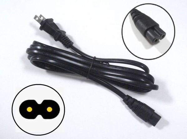 【即決・送料無料】AC インレット / AC メガネ 電源 ケーブル (約1.9m) JET PSEマーク トラッキング火災防止【新品・未使用】