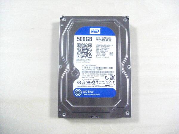【即決・送料無料】Western Digital WD Blue 500GB 3.5インチ HDD 25mm WD5000AAKX Serial ATA 【正常動作品】