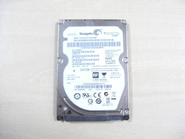 【即決・送料無料】SEAGATE 500GB ST500LT012-1DG142 2.5インチ HDD 7mm SerialATA【注意表示】