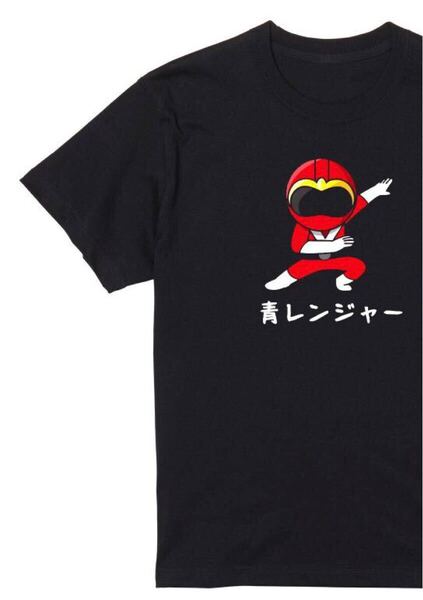 青レンジャー 赤レンジャー 戦隊 Tシャツ 半袖 黒Lサイズ 大阪名物 なんでやねん ギャグ ネタ ウケ狙い パロディ おもしろ 面白い