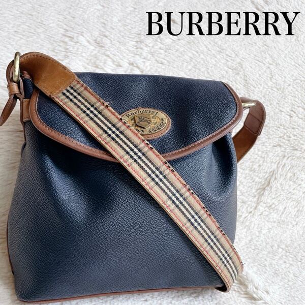 BURBERRY バーバリー ノバチェック PVC ホースロゴ ショルダーバッグ