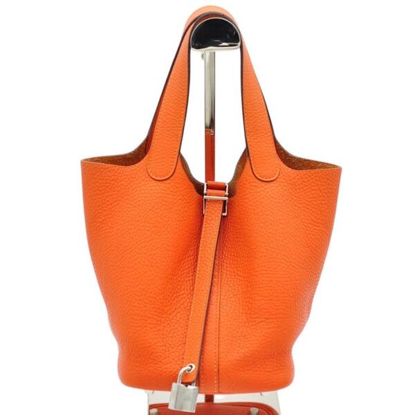 HERMES エルメス 極美品 ピコタンロックPM オレンジ ハンドバッグ X刻印
