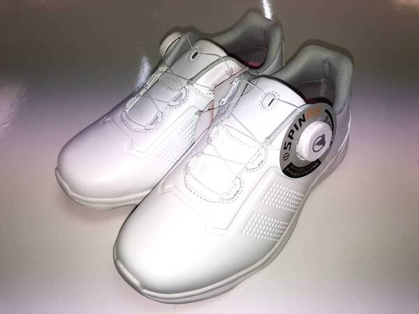 HONMAゴルフ SR12502 WHITE×SILVER 24.0cm 4E ダイヤル式 スパイクレスシューズ