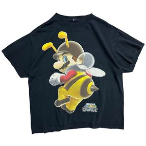 ■激レア■ 00s SUPER MARIO GALAXY ゲーム Tシャツ スーパーマリオギャラクシー 任天堂 wii ウィー ハチマリオ ビンテージ